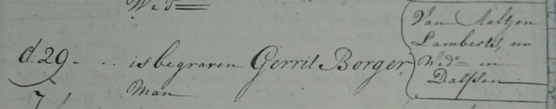 1779 Begrafenis Gerrit Borger